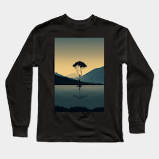 Minimalist Art Aesthetic Simple Landscape Minimal Artwork Long Sleeve T-Shirt